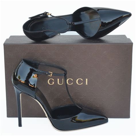 blue gucci glod heels|black Gucci high heels.